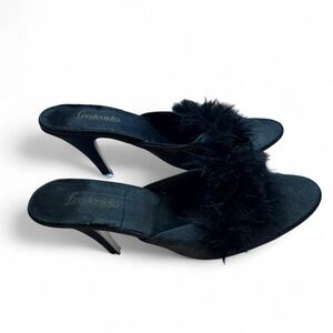 Frederick's of Hollywood Black Feathered Heels